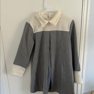 Gray and Cream Women's Pea Coat